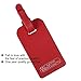(Red) Stylish Microfiber Leather ID Tags Business Card Holder for Luggage Baggage ID Travel Identifier for DJ Equipment Travel Bag Flight Case ID Name Suitcase Label Sports Bag New Gift