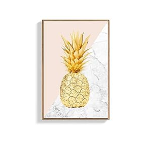 Framed for Living Room Bedroom Golden Pineapple for