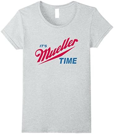 Womens It's Robert Mueller Time Resist Anti Trump Tee Shirt Medium Heather Grey