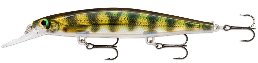 Rapala Shadow Rap Deep Lure with Three No. 6 Hooks, 1.2-2.4 m Swimming Depth, 11 cm Size, Live Perch