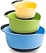 Premium Plastic Mixing Bowls (Set of 3) With Non Slip Bottom & Pouring Spout. For Healthy Cooking & Baking, Nesting and Stackable Free Bonus - measuring cup