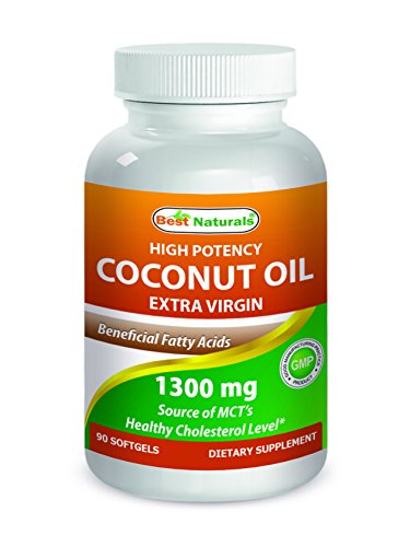 Best Naturals High Potency Coconut Oil Organic Extra Virgin 1300 mg 90 Softgels