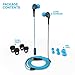 JLab Audio Core Hi-Fi Noise Isolating Earbuds with Mic and Cush Fin Technology, Guaranteed, Guaranteed for Life - Blue/Black