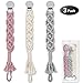 Handmade Pacifier Clip Baby Pacifier Holder for Boys and Girls, Teething Straps Unisex Design, Smoother Clip 100% Handmade Braided, 3 Pack, Easy to Use