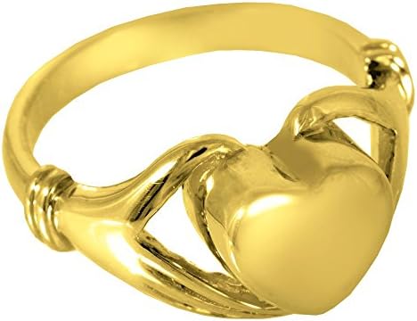 Memorial Gallery 2002gp-10 Heart Ring 14K Gold/Sterling Silver Plating Cremation Pet Jewelry