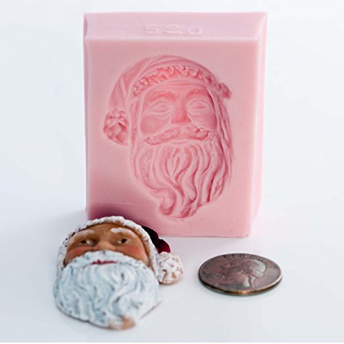 Santa Face Silicone Mold Food Safe Fondant, Chocolate, Candy, Resin, Polymer Clay, Soap, Wax, Jewelry, Craft Mold. Flexible and easy to use. - Thumbnail 2
