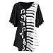 Women Plus Size Clothing, Misaky Musical Notes Print Short Sleeve Blouse Shirt Tunic Tops