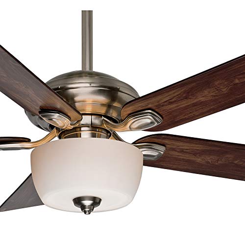 Casablanca Fan 52 inch Contemporary Brushed Nickel Indoor Ceiling fan w/Cased White Glass Light Kit (Certified Refurbished) - Thumbnail 6