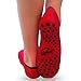 JoyLift Barre, Pilates, Yoga, Exercise, Grip Socks. Non-Slip Bottoms. Cute Non-Skid Slipper Socks. 3 Pairs + Bonus Organza Gift Bag (Blue, Black, Red) for Women & Men