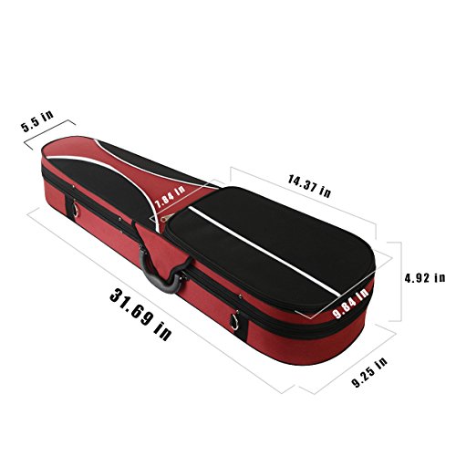 image for 4/4 Full Size Violin Case,FINO Professional Triangular Shape Violin Ha