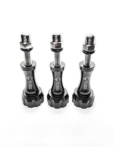 Chronos Aluminum Alloy Metal GoPro thumbscrew for GoPro Session, Hero 6, 5, 4, 3+, 3, 2, 1 HD, Black