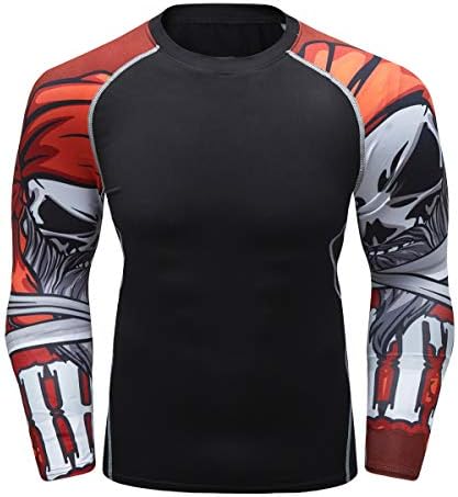 Fanii Quare Men's Soft Fit Long Sleeve Workout Rashguard Cool Dry Compression Fitness Shirt