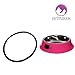 Petfuren Cat Bowl Set Non-Skid Stainless Steel Cat Dish 8 Ounce with Pink Color and Cute Cat Face for Pet Food and Water Bowl, Set of 2