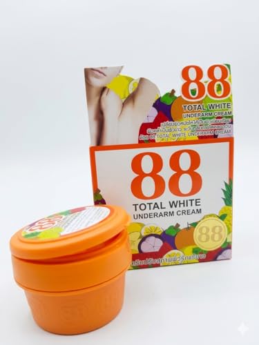 88 Total White Underarm Brightening Cream 2PCS COMBO PACK with Vitamin B3, Licorice Extract & Odour Control for Dark Underarms, Smooth Lightweight Daily Care Cream for Women and Men, 2x35g