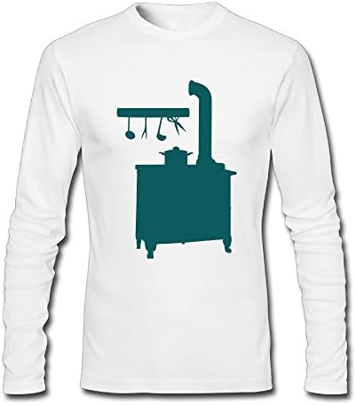 NewLuyang1 Men's Old Style Range Cooker Long Sleeve T-Shirt XXL White