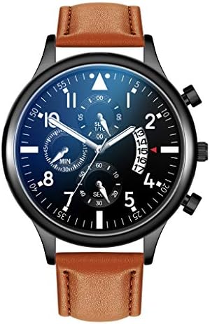 Fashion Men's Watch Stainless Steel Dial Casual Business Leather Bands Analog Quartz Watches