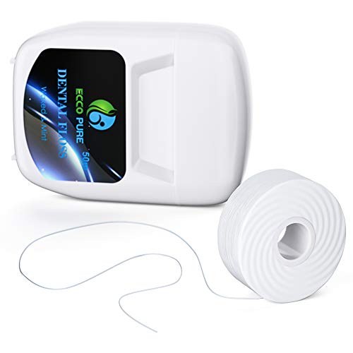ECCO PURE Dental Floss 6-Pack Premium Quality | Fresh Mint | Waxed | Shred Resistant | Silky Smooth Texture | 50m x Count 6-Pack