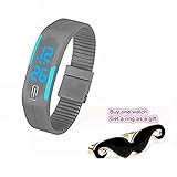 Bessky® Unisex Rubber Blue LED Watch Date Sports Bracelet Digital Wrist Watch