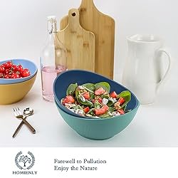 Homienly 60oz Wheat Straw Bowls Set of 6 Salad