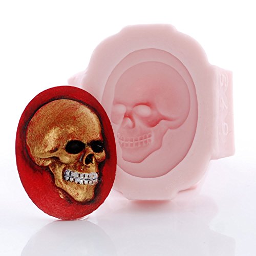 Gothic Skull Cameo Silicone Mold Food Safe Fondant, Chocolate, Candy, Resin, Polymer Clay, Jewelry, Craft Mold - Thumbnail 4