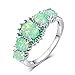 CiNily St Patrick's Day Silver Plated Green Opal Emerald Gemstone Ring Size 8