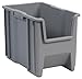 Akro-Mils 13014 Stak-N-Store Heavy Duty Stackable Open Front Plastic Storage Container Bin, (17-1/2-Inch x 11-Inch x 12-1/2-Inch), Gray, (4-Pack)