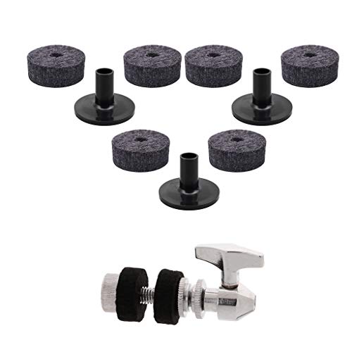 image for Baosity Hi Hat Clutch+3pcs Long Cymbal Sleeves+6pcs Drum Set Felt Wash