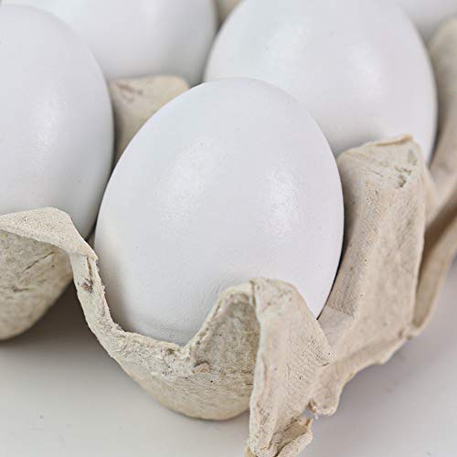 SallyFashion 15 PCS White Wooden Eggs Easter Eggs Fake Eggs for Children DIY Game,Kitchen Craft Adornment,Toy Foods