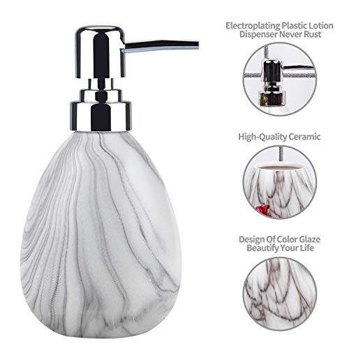 Ceramic Marble Bathroom Accessories Set Oval Elegant Unique Texture