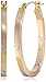 Amazon Collection 14k Gold Tri-Color Diamond-Cut Oval Hoop Earrings
