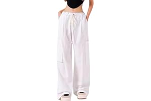 Firzero Cargo Pants for Women Wide Leg Parachute Sweatpants High Waisted Flowy Baggy Trousers 2024 Summer Trendy Y2k Pants
