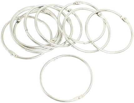 10 Pcs Silver Tone Metal inside diameter 25mm 0.98” outer diameter 28mm 1.1“ Loose Leaf Bundle Book Rings Keyrings Silver Tone Metal ring circle loop pen fold sty