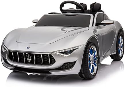RunRunToys – Car Maserati Alfieri Electric 12 V for Children Ages 3 Years with Multifunctional Steering Wheel and Seat Adjustable, Colour Silver (Fittings MULTIMEC 4023)