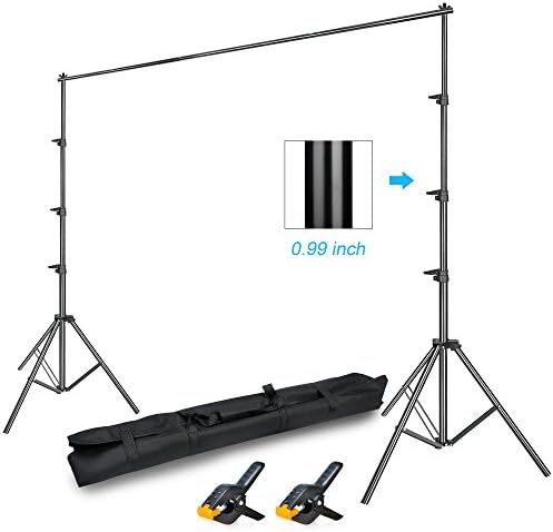GLOSHOOTING Photography Backdrop Stands Support System Kit, 8.5 ft Tall x 10 ft Wide Photo Video Studio Heavy Duty Background Stand, Carrying Bag