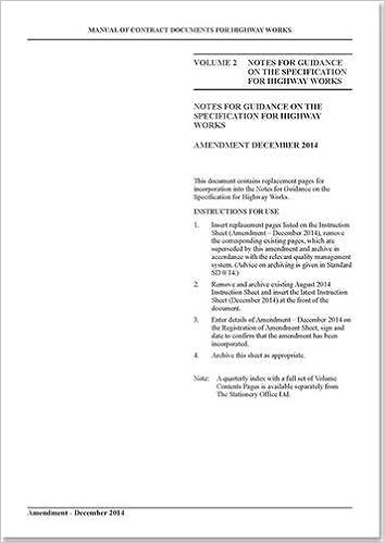 Manual Of Contract Documents For Highway Works Vol 2 Notes For
