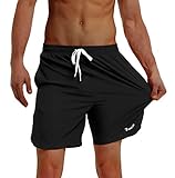 TBMPOY Men's 7'' Quick Dry Active Running Workout Shorts with Mesh Liner Zip Pockets