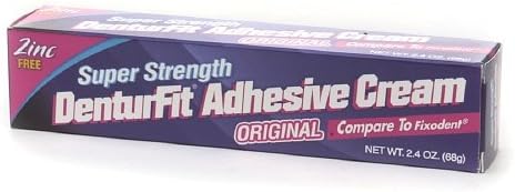 DenturFit Super Strength Denture Adhesive Cream, Original 2.4 oz (68 g)