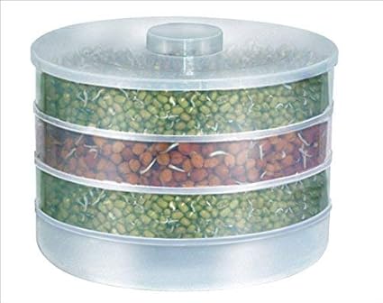 Shreeji Ethnic Sprout Maker | Plastic Sprout Maker Box | Hygienic Sprout Maker with 4 Container | Organic Home Making Fresh Sprouts Beans for Living Healthy Life Sprout Maker 4 Bowl