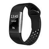SWEES Silicone Sport Bands Compatible Fitbit Charge 2, Breathable Sport Replacement Bands with Air Holes Small & Large (5.7