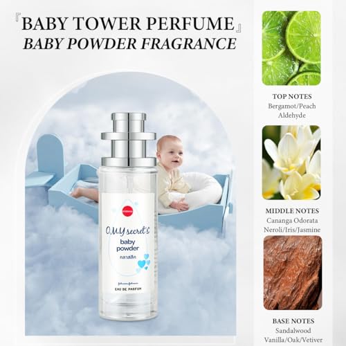 LBOYLOVE® Long Lasting Baby Powder Fragrances, Fresh and Light Scent Baby Tower Perfume, Long-lasting Moisture & Fragrance - Gift for Women Gentle Baby Powder & Floral Notes 35ml