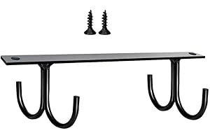 RUNROTOO Cabinet Mug Hook Organizer Rack for Coffee Mugs and Drinking Cups, Iron Material with Two