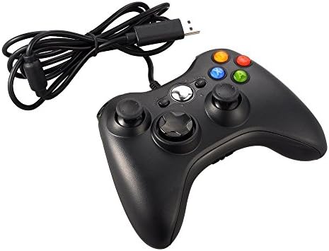 Wired Game Controller, Lilyhood USB Wired Gamepad Joypad, for Microsoft Xbox 360/Xbox 360 Slim/PC Windows 7, Black
