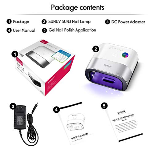 SUNUV SUN3 Professional UV Light for Gel Nails Lamp, 48W LED UV Nail