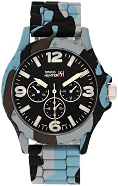 Swiss Hunter SH2464BLBK Blue Camouflage Print metal Sports watch