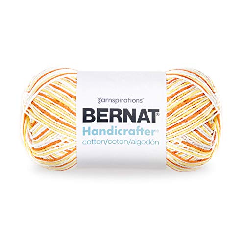 BernatHandicrafter Cotton Yarn, Gauge 4 Medium Worsted, Creamsicle