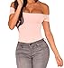 Shawhuwa Womens Sexy Key Hole Bodycon Party Club Bodysuit Tops (Large, Pink)