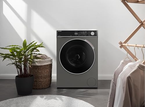 SHARP ES-MFL814CAA-DE Waschmaschine Frontlader | 8 kg | 1400 U/min | Energieklasse A | Inverter Motor | AquaStop | LED-Touchdisplay | Dampf | Microfiber Filter | Espresso Gray 2