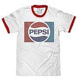 Pepsi Retro Logo Licensed Tee on a Ringer T-Shirt