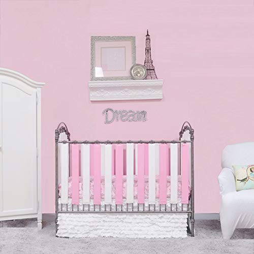 Pure Safety Vertical Crib Liners in 100% Certified Organic Pink/White Cotton 24 Pack - Thumbnail 2