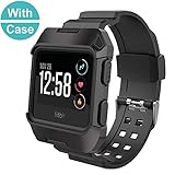 Sunjoyco Replacement Watch Bands Shockproof TPU Rugged Protective Frame Case Accessory Sport Bands Compatible with Fitbit Ionic (Large)